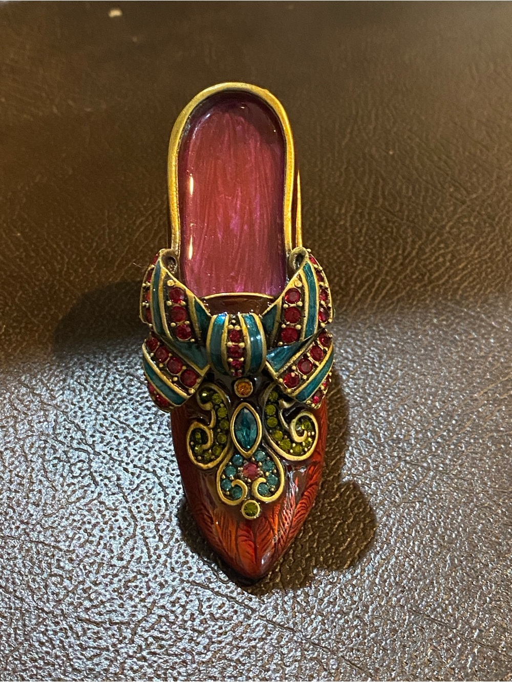 Jay Strongwater Red Jeweled Decorative Shoe Sculpture